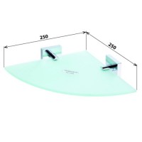 Bemeta BETA polička rohová 250x55x250 mm, mléčné sklo   132102012